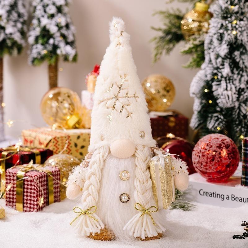 2025 Gnome Christmas Decorations 30cm Light Up Christmas Gnomes Plush Doll Ornaments Knited Elf Dwarf Gift Home Table Decoration