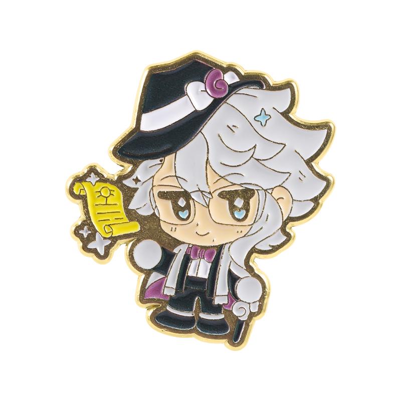 

Cute Chibi Red Haired Crown Prince Enamel Pin Flowing Hair Lively Cat Ear Scepter Wielding Brooches Lapel Badge Jewelry Gifts
