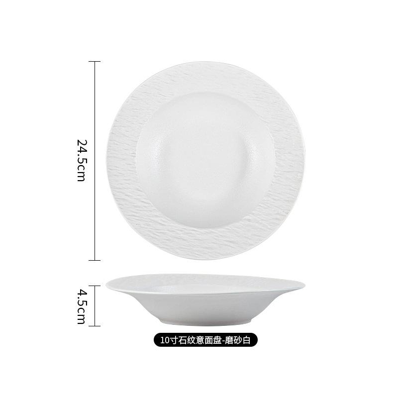 ceramic plates, dinner plates, soup plates, vegetable plates, high-grade restaurants, household round luxury pasta plates.