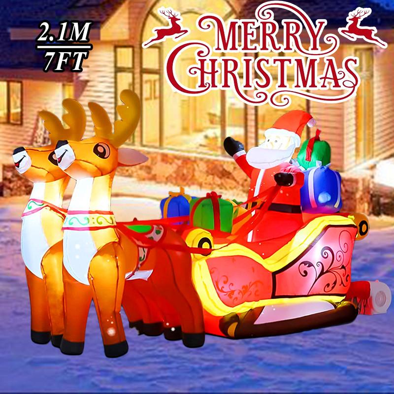 Christmas Inflatable Decoration Toy Built-In Led Lights Inflatable Model Ornament Xmas Party New Year Garden Indoor Outdoor Deco