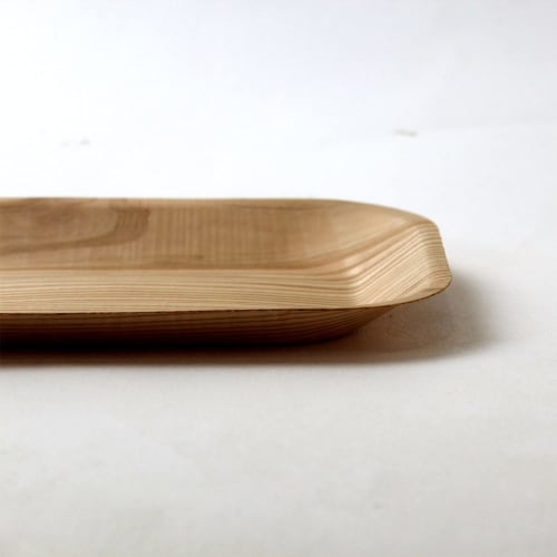 KIZARA Square Plates, Set of 100, Wooden Plates that Look Like Paper Plates, Japanese Lacquerware, Perfect for Cherry Blossom Viewing, Disposable Wood