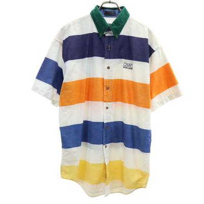 CHAPS RALPH LAUREN Border Pattern Five-quarter Sleeve Button Down Shirt M Men's Used