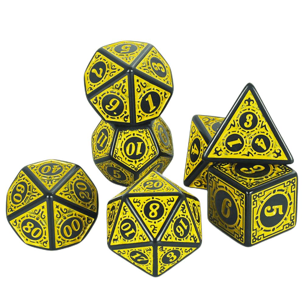 7 Stück/Set Polyedrische Undurchsichtige Würfel D4-D20 für DND RPG Magic Gathering Party Tischspiel Zubehör