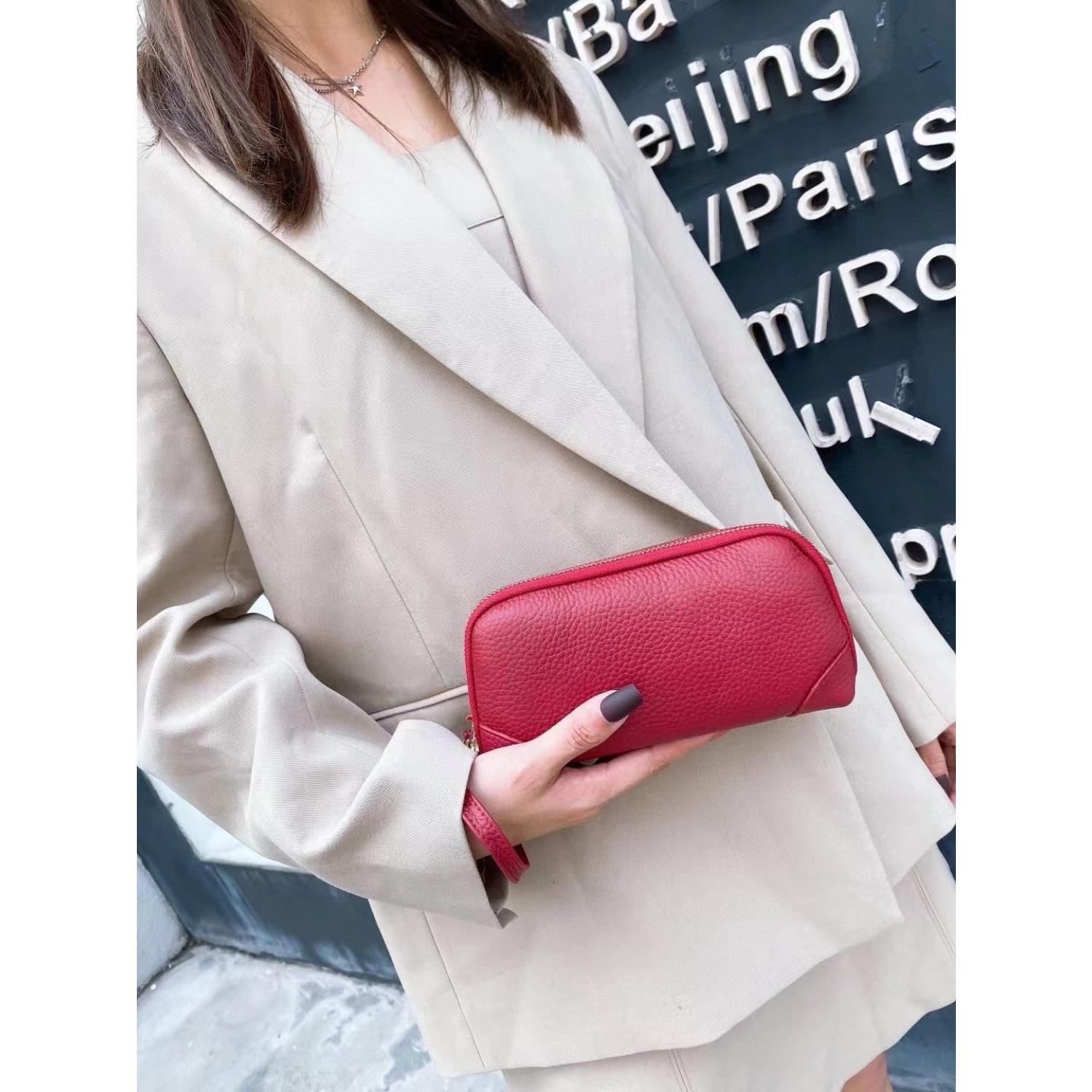 

Сумка из воловьей кожи Niche Light Luxury, универсальная женская сумка, сумка-мешок для переноски мобильного телефона бордовый