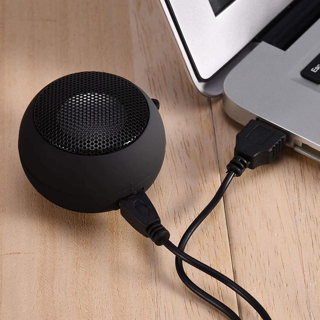 Mini Speaker, Retractable Speaker with USB Charging Cable, 3.5mm Audio Interface Portable Speaker for MP3, MP4, MP5, Mobile Phones, Computers(Black,