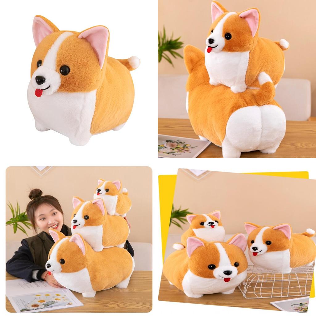 Adorable Corgi Dog Plush Toy Cute Car Accessory Hug Pillow Gift For Kids And Friends