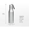 Super 1000 Stainless Steel Water Bottle 1000ml | Single Wall | Leak-Proof Lid, Rust-Free BPA-Free | For School, Office, Gym, Travel | Silver