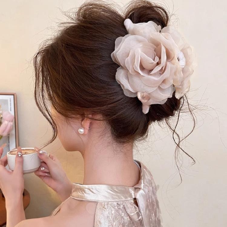 Flower Hair Clip Slip Resistant Design Lightweight Hairpin For Women Girls Soft Feel Wear
