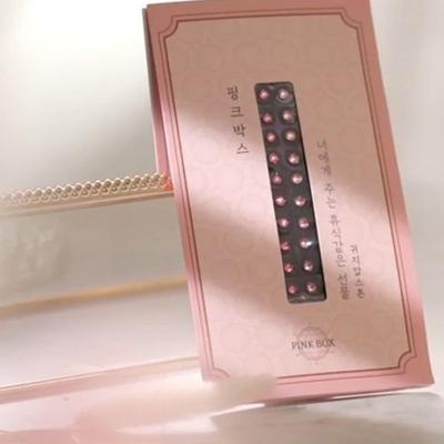 Caja Rosa Piedra de Acupresión para la Oreja Agujas de Acupuntura Auricular, 15 Colores Originales Swarov Bi-tono