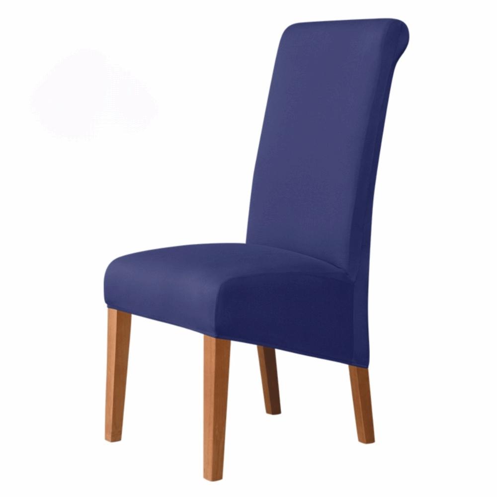 

Universal Fit XL Size Elastic Chair Cover Thicken Solid Color Chair Cover Washable Stretch Covers темно-синий