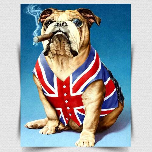 BRITISH BULLDOG UNION JACK SIGN METAL PLAQUE Vintage Retro Print Man Cave ShedAluminum