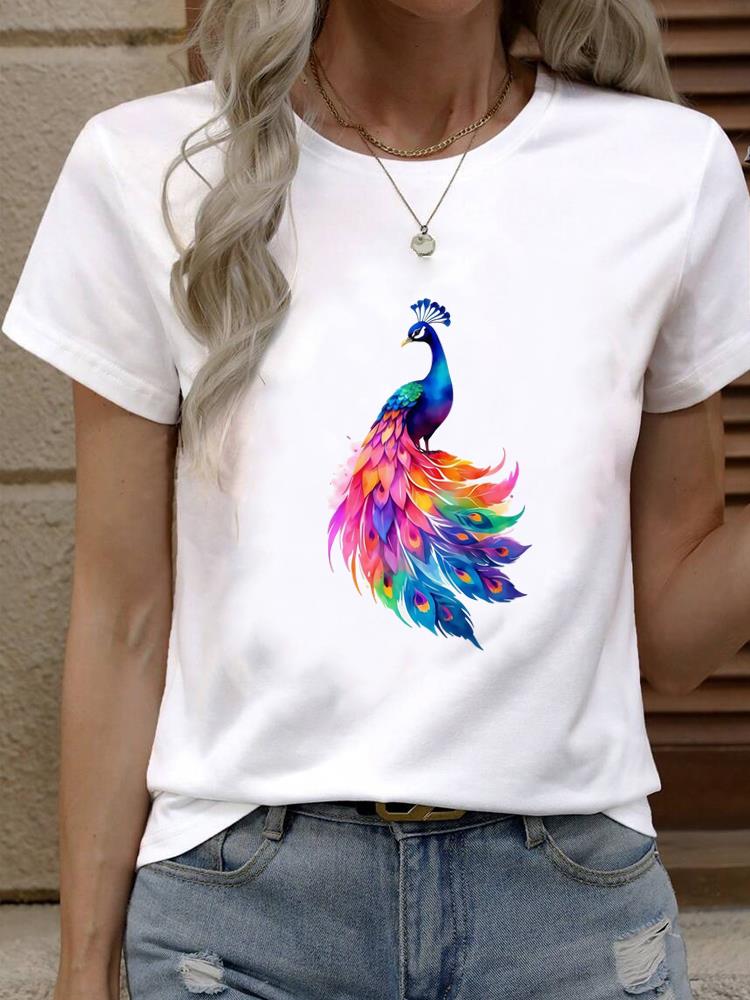 (Asian Size) Tee Top star trend cute 90s Women Fashion Female Clothing T Shirt Woman Print  Short Sleeve Graphic T-shirts