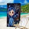 Custom Name Beach Towel Nighttime Adventure Doll Beach Towel, Soft Microfiber, Gift for Her/Him, Birthday, for Pool, Beach, Travel, Fan Gifts