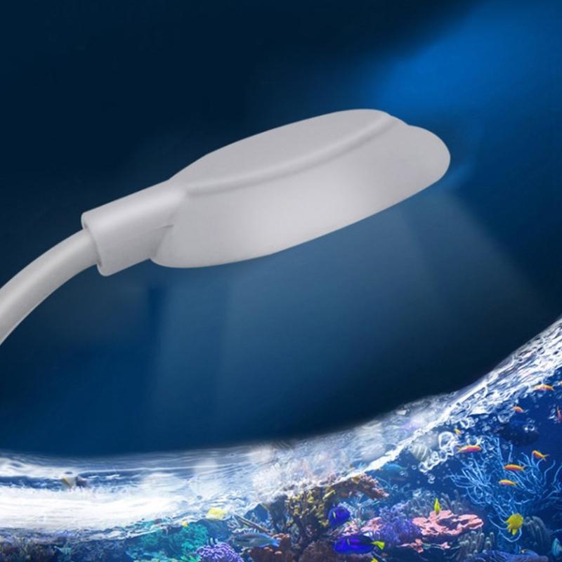 Aquarium LED Klemmlampe 360 Grad flexibel zur Einstellung der Beleuchtung Beleuchtet Aquarien ohne Strahlung Breiter Clip
