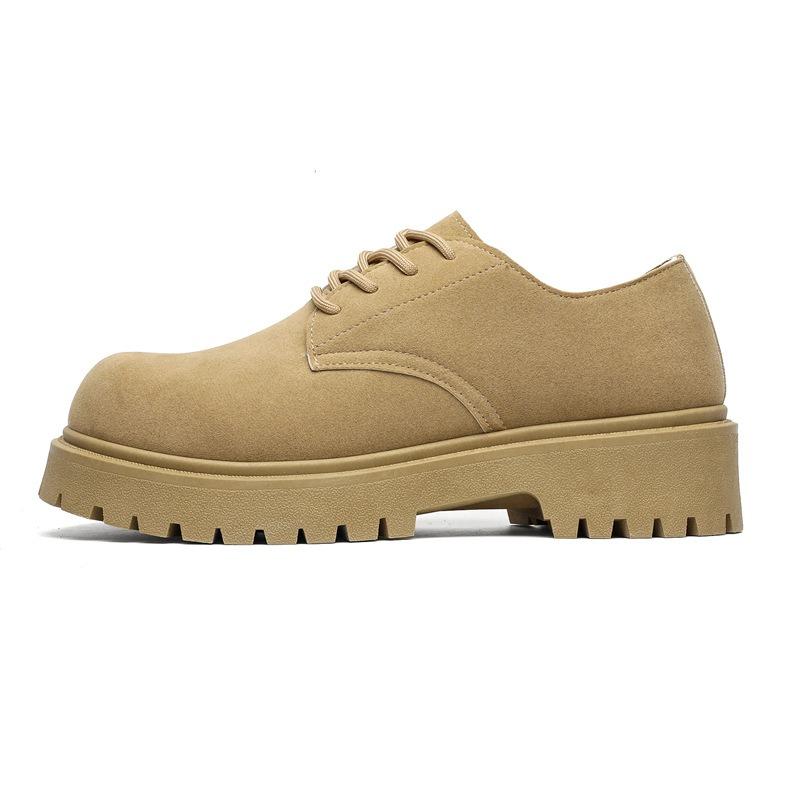 Fashion Men Derby Shoes American Retro Platform Low-top Works Shoes Autumn New Suede Leather Lace-up Men's Boots Casual Footwear Plus 46