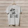 Vintage UFO Funny Cat Shirt, Retro UFO Cowboy Cat Abduction T-Shirt