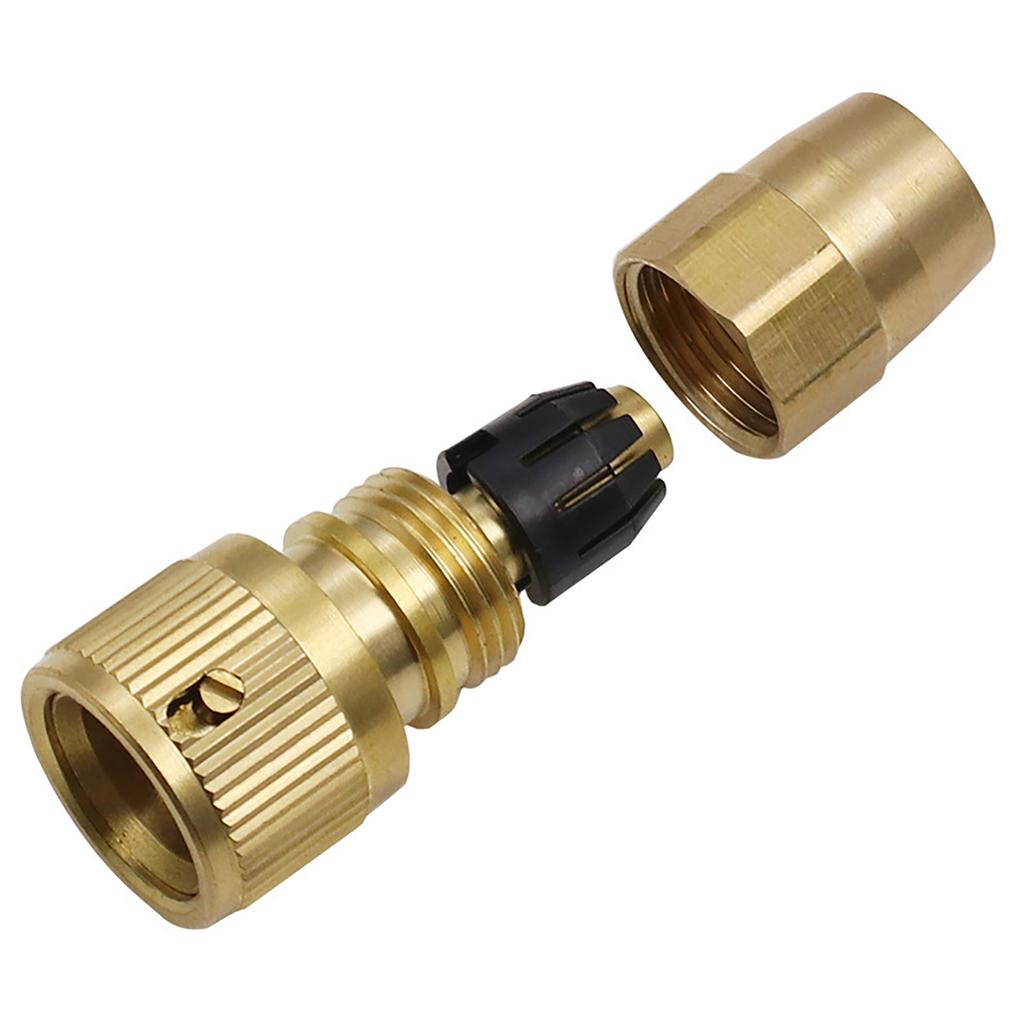 2pcs Brass Quick Connectors Water Hose Quick Connect Fittings for Expandable Garden Hose & Water Hose Repair Adaptor
