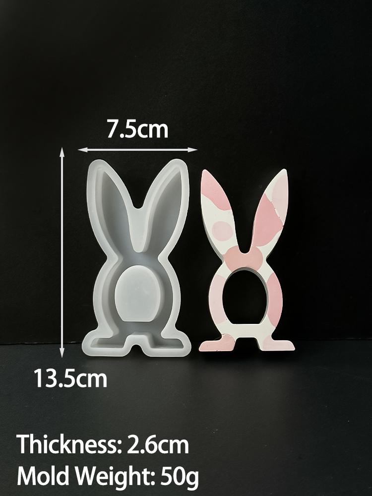 3D Rabbit Silicone Candle Mold DIY Easter Bunny Tealight Candlestick Casting Molds Soap Plaster Resin Craft Making Home Decor