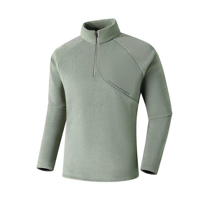 Autumn/Winter Owl Velvet Men's Stand-Collar Zipper Sweatshirt