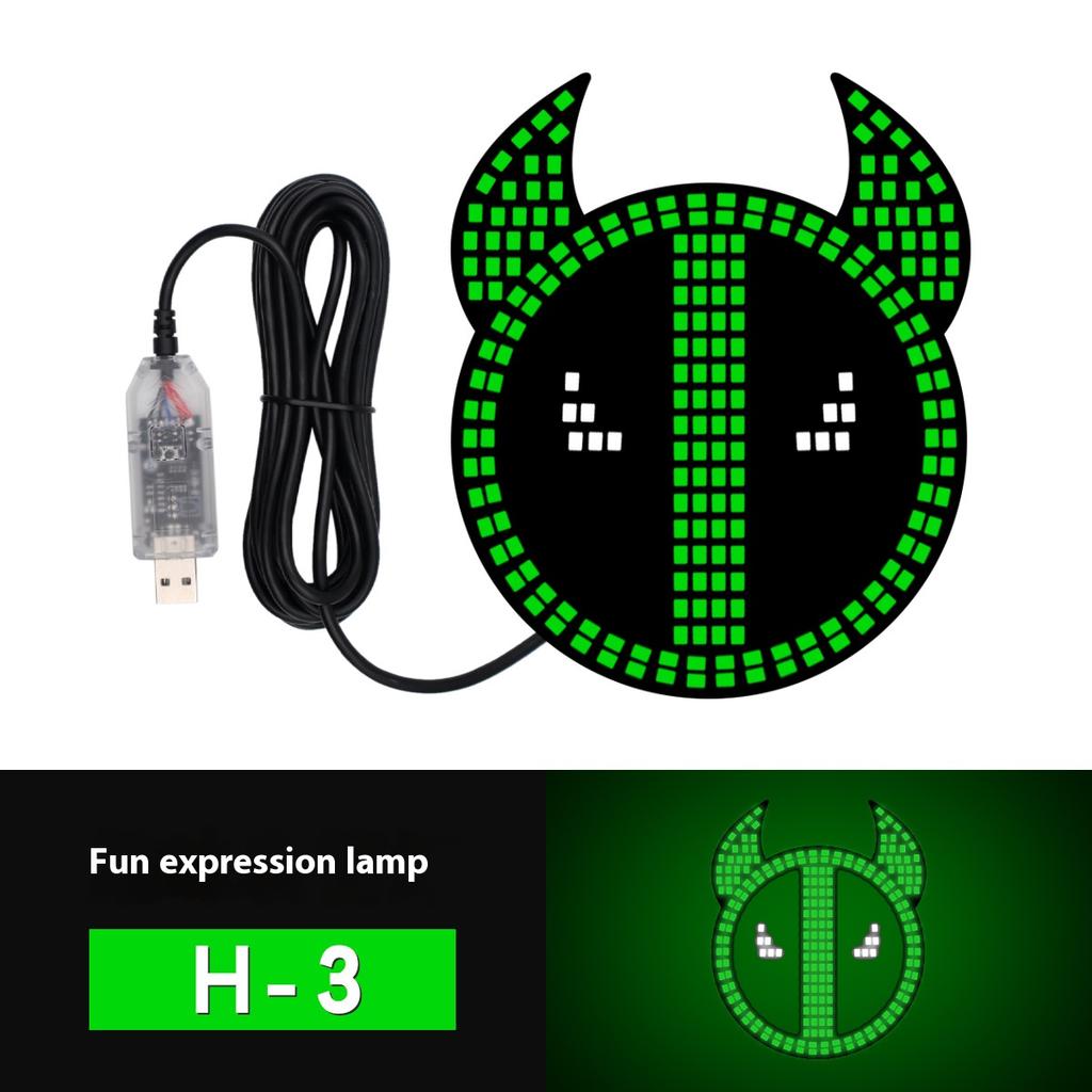 Car Red Eye Light Demon Eye Animation Flashing LED Decoration Light Expression Light Rear Window Car Warning Light