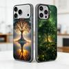 World Life Tree Mobile Phone Case For iPhone 17,16,15,14,13,12,11 Plus,Pro Max,XS,Colorful Silver Black Cover