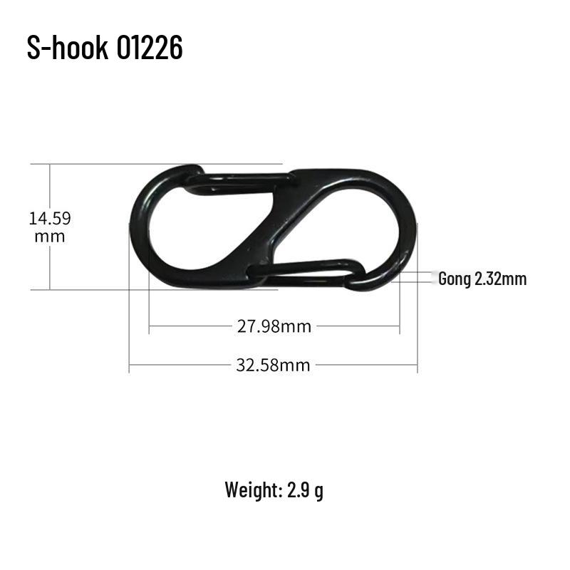 S-Shaped Double-Headed Carabiner for Backpack: High-Elasticity, Two-Way, Spring-Loaded Buckle