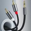 Reliable 3.5mm Auxiliary to 2RCA Audios Cable for Clear Audios Output and Broad Device Compatibility for Phone Speakers