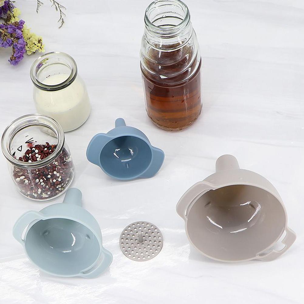 4 In 1 Funnels BPA-Free Food Grade Oil Funnel with Removable Strainer Mini Funnels Plastic Funnels for Oils Fluid Spice Powder