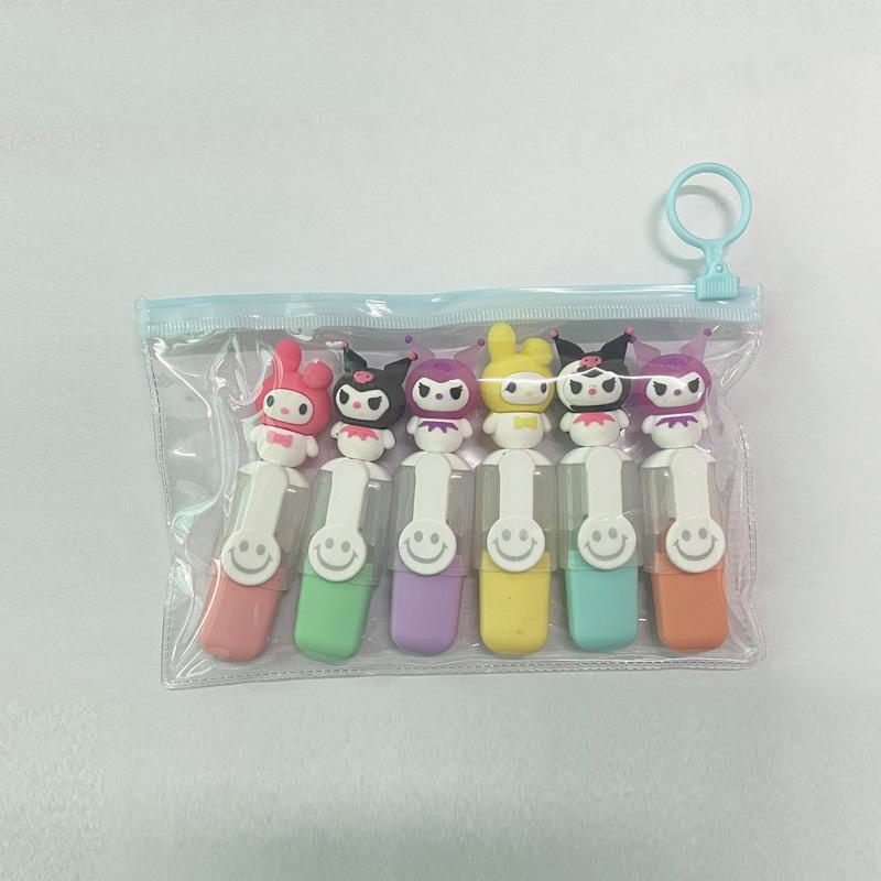 6-Color Mini Pill Highlighter & Marker Set
