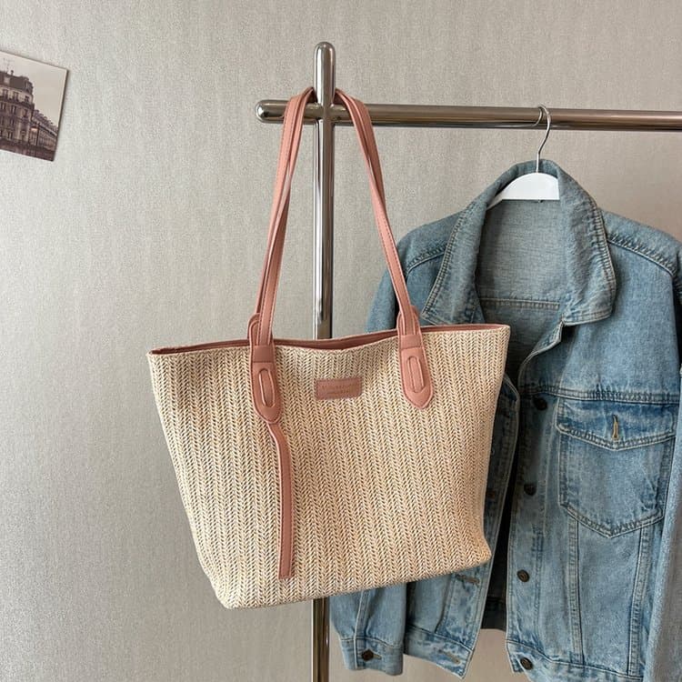 Straw Large Capacity Tote Bag Women's Shoulder Bag