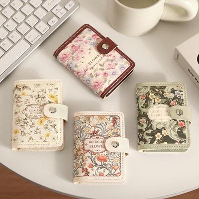 Women's Retro Floral Multi-Card ID & Bank Card Holder - Large Capacity