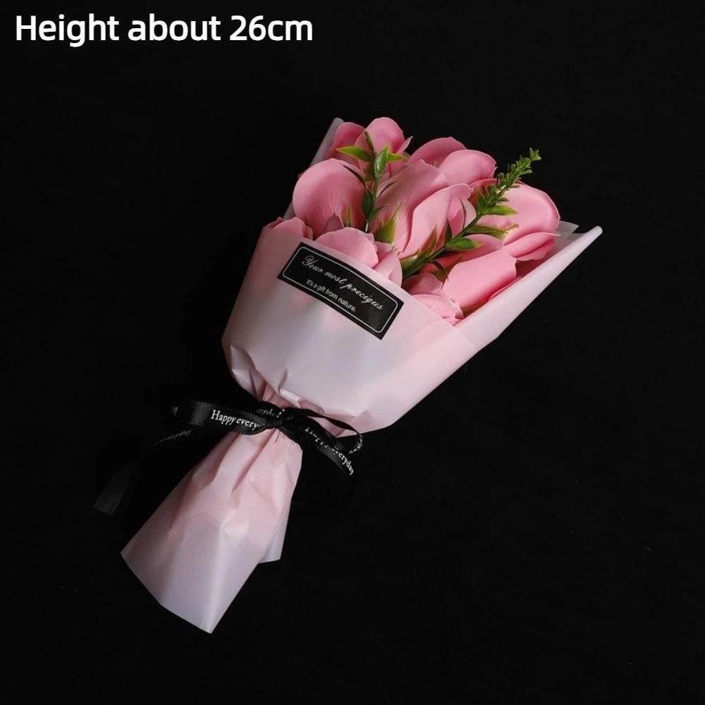 Elegant Artificial Flower Eternal Rose Bouquet Long Lasting 9 Heads Soap Flower Bouquet Anniversary Festival Gift Birthday