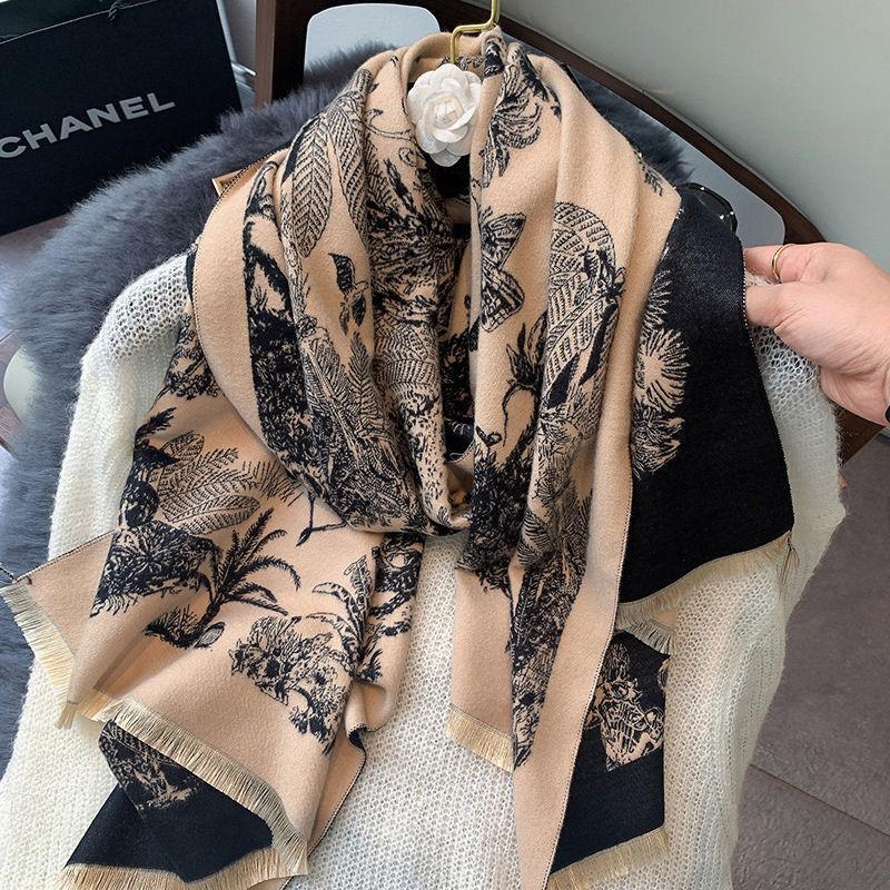 High end Imitation Cashmere Double sided Warm Women's Office Summer Air Conditioned Room Shawl Autumn and Winter Versatile Scarf