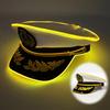 Navy Sailor LED Light-Up Embroidered Captain's Hat for Festivals and Performances