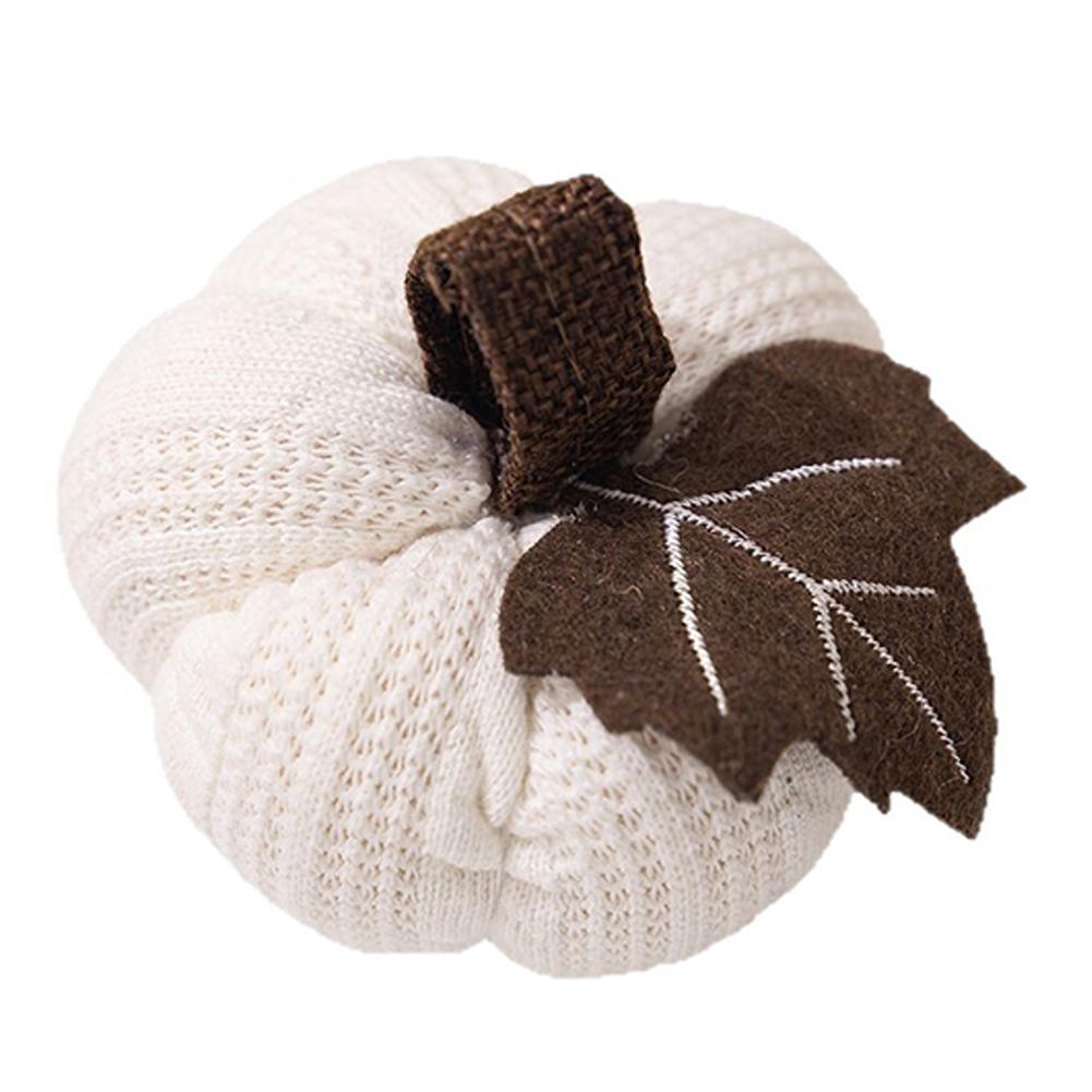 Autumn Pumpkin Decoration Set Of 3, Fabric Pumpkins In Orange Gray White For Indoor Table Centerpieces, Mantel Displays