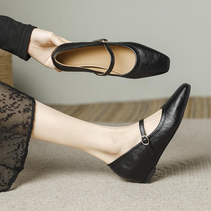 

Модные туфли мэри джейн женские увеличивающие рост балетки из мягкой кожи с ремешком на щиколотке мокасины женские туфли на платформе zapatos de mujer 2025 34 чёрный