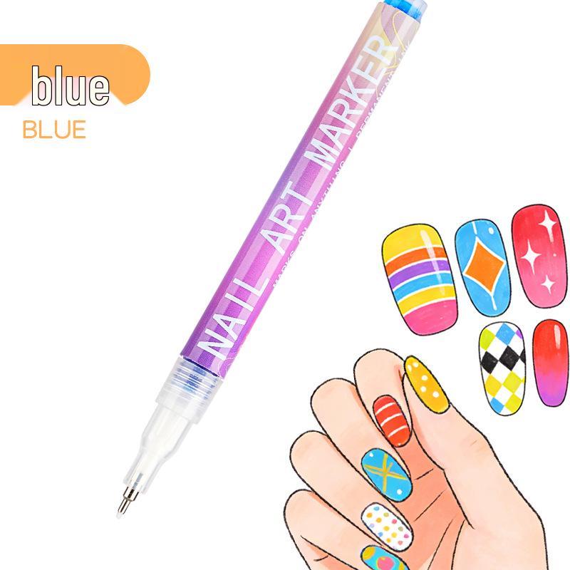 12-Color Fine Tip Acrylic Nail Art Markers Set