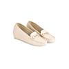 Shoetopia Smart Casual Buckle Detailed Cream Loafers For Girls-Eu39