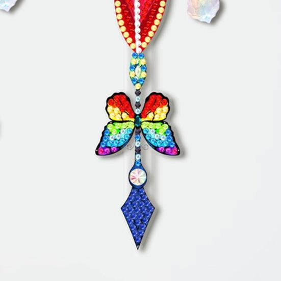 1 Set Diamond Painting Bookmark Bright Color Feather Butterfly Shape Elegant Page Markings