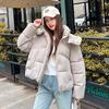 Women’s Short Hooded Windproof Thicken Warm Winter Jacket With Raglan Sleeves