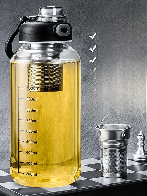 Große Glas Tasse für Outdoor-Sport, Geschäftsleute, Männer und Frauen, Studenten, Trennung von Tee und Wasser, Tragbare Teezubereitungs Tasse