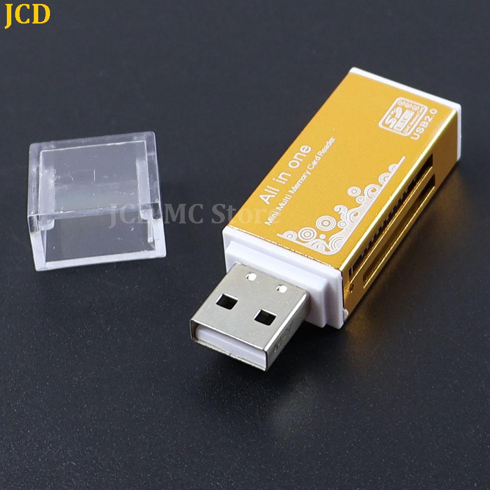 Alloy Card Reader 4 Ports with LED Indicator USB 2.0 Micro SD TF M2 MS Pro Duo MMC SDHC DV Phone Camera Memory Card Adapter