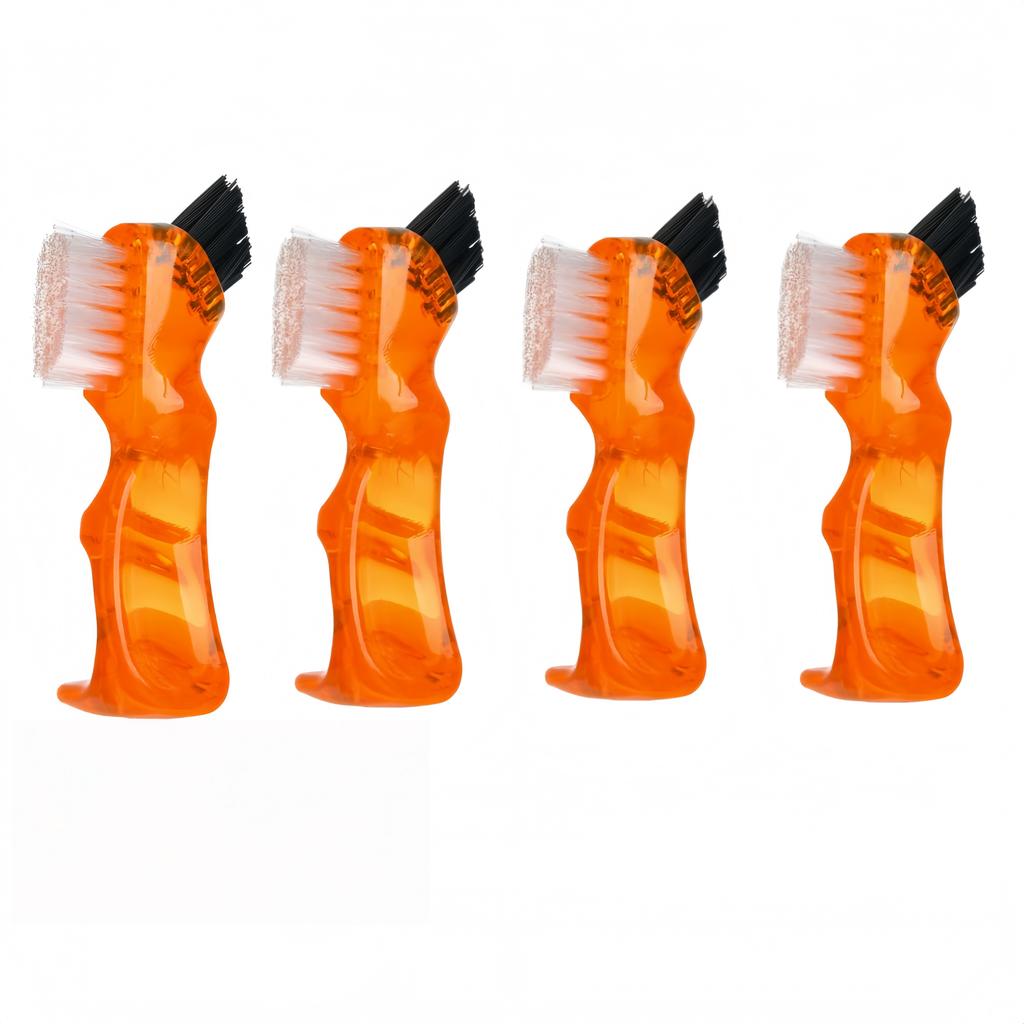 4Pcs Denture Cleaning Brush Portable Double Head Denture Brush Multifunctional False Tooth Brush Oral Cleaning Denture Care Tool