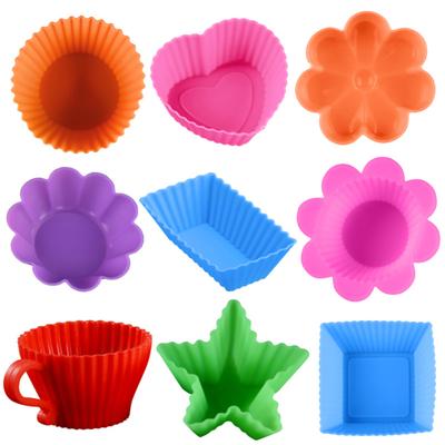 Mafen-Cup-Kuchenform aus Silikon in mehreren Stilen, Blumen, Herzen, Sterne, Pralinen, Süßigkeiten, Kekse, Geometrie, Pudding, Muffin-Cup, Backwerkzeug