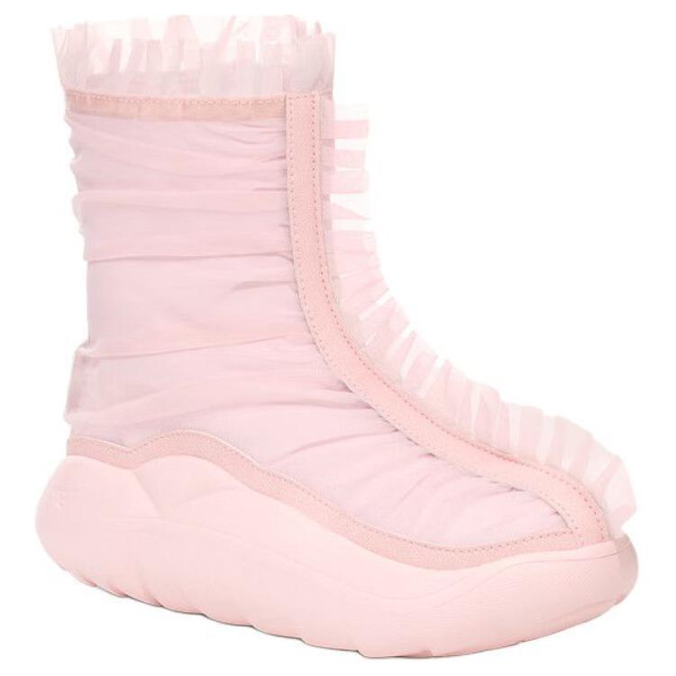 Collina Strada X Ugg Fabric Synthetic Leather Zipper Round Toe Short Boots Women boots Pink 1170290-SLPN