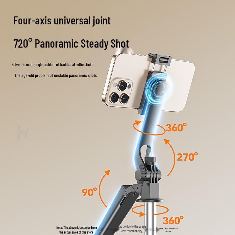 1.8m Bluetooth Selfie Stick Tripod with Gimbal, Charger & Live Streaming Mount for Outdoor Floor Phone Use