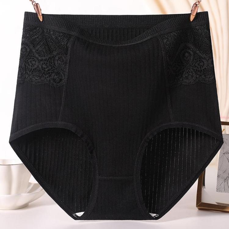 High Waist Women Panties Soft Breathable Underwear Plus Size Briefs Solid Color Lady Underpants