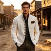 Chaqueta Blazer para Hombre S Casual Cuello Alto Manga Larga Corte Ajustado Bolsillo con Botón