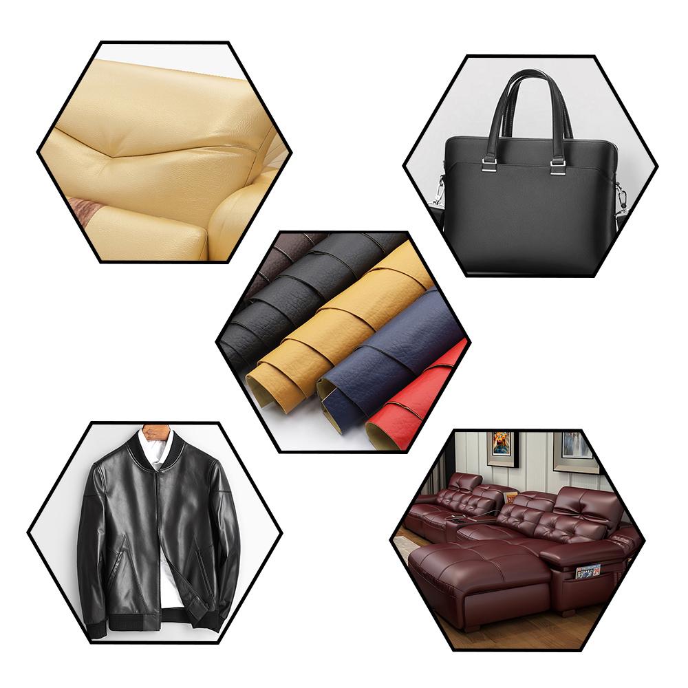 50X135CM Lengde PU Lær Selvklebende Fikseringssubsidier Simuleringshud bak Siden den Klebrige Gummilappen Lær Sofastoffer