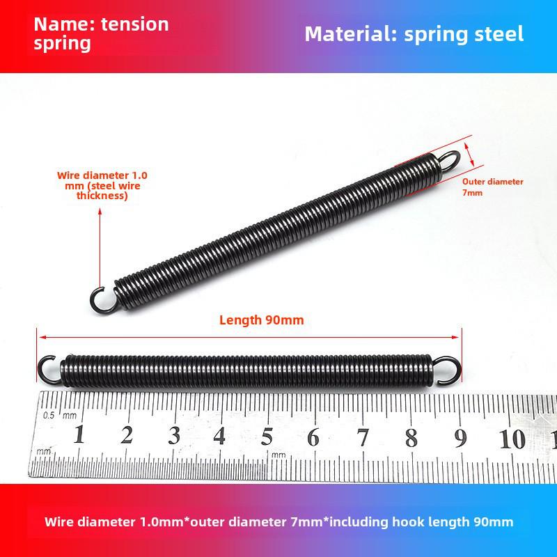 1.0mm Yellow Spring Steel Tension Spring with Hook Clamp for Mop Brake Binding Machine
